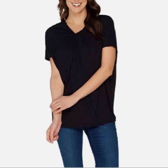 Martha Stewart Knit Twist Front Dolman Sleeve Topic - Picture 1 of 3